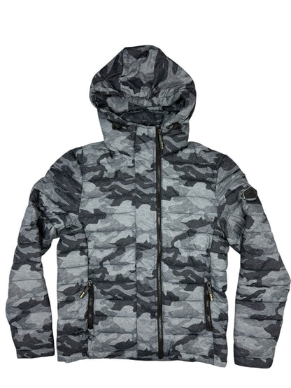 Superdry Grey Camo Fuji Puffer Jacket Medium
