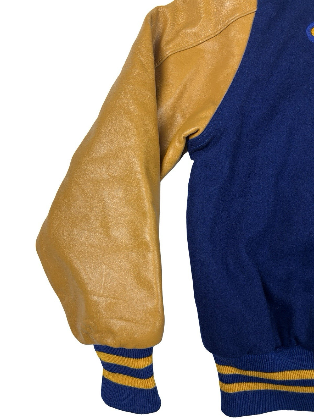 Vtg Grand Sporting Goods Blue USA High School Football Letterman Jacket Large
