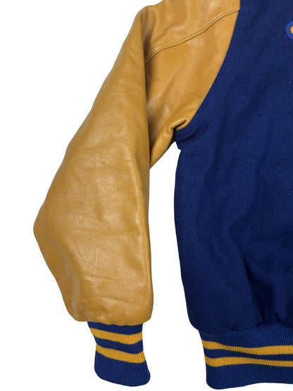 Vtg Grand Sporting Goods Blue USA High School Football Letterman Jacket Large