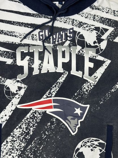 NFL Staple Blue New England Patriots Go Pats Hoodie XL