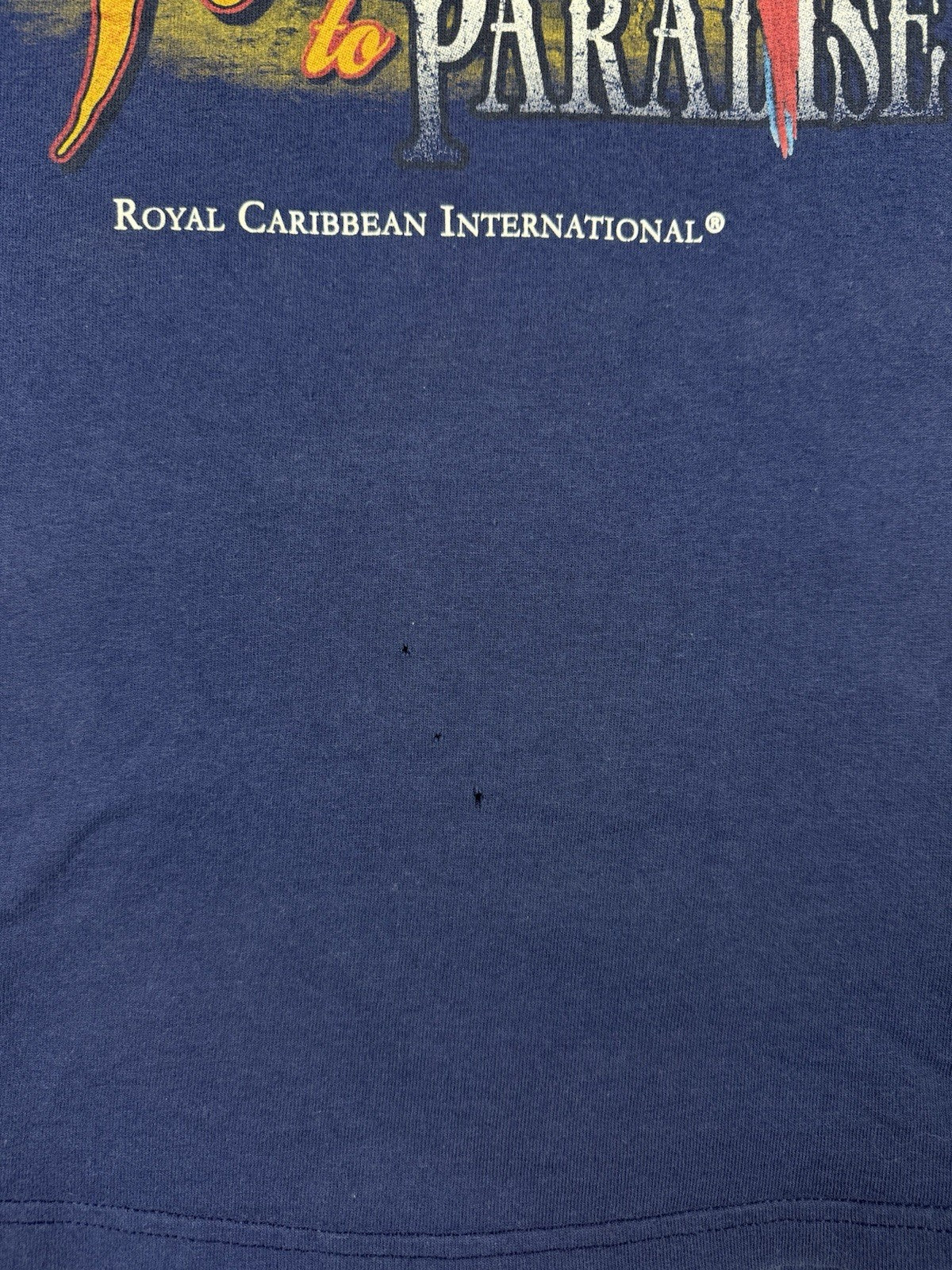 Retro Royal Caribbean Blue Porthole Paradise Travel Destination Top 3XL