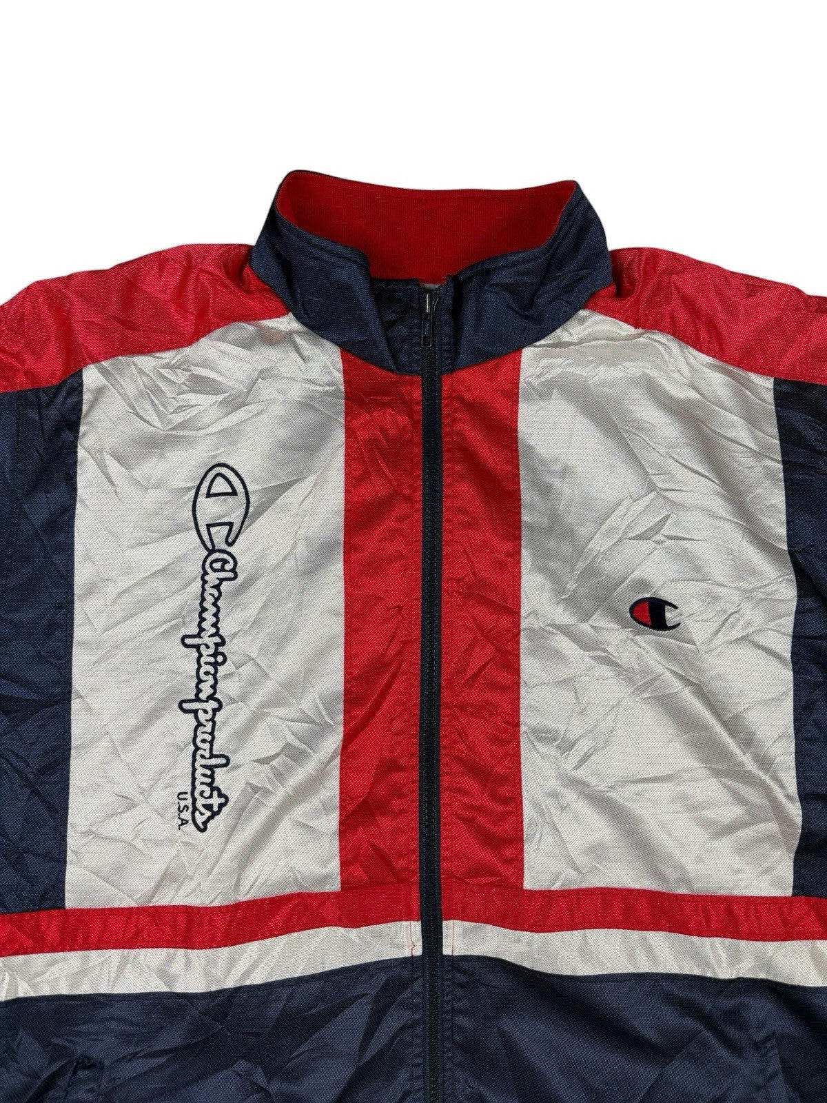 Champion Vintage Japanese Multi Colour Zip Track Jacket XL