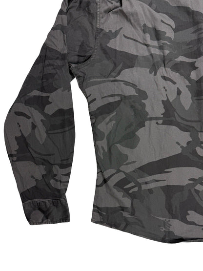 Wrangler Grey Camo Flex Comfort Denim Button Shirt XL