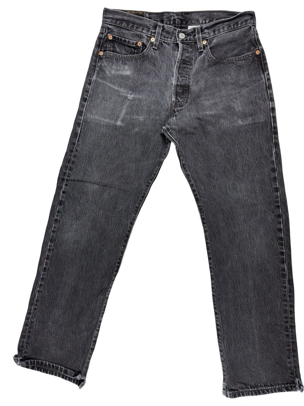 Levi's 501 Black Faded Retro Straight Leg Denim Jeans 32W 30L