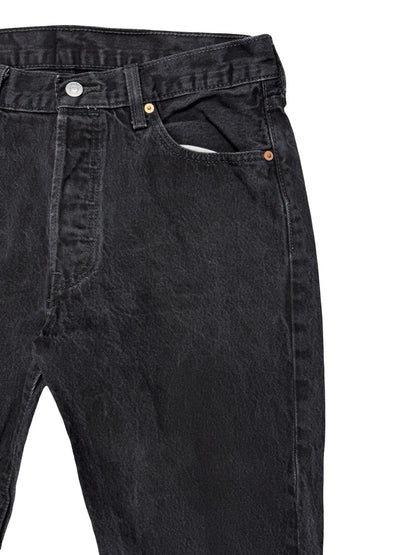 Levi's 501 Black Denim Straight Leg Jeans 34W 36L