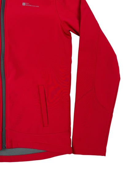 Mountain Warehouse Red Softshell Fleece Lined Hooded Zip Jacket Age 13