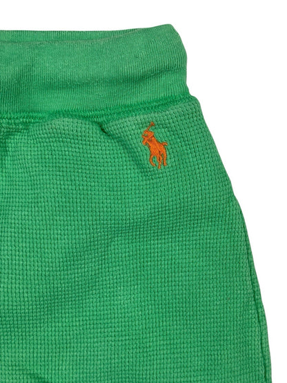 Polo Ralph Lauren Green Cotton Waffle Pattern Lounge Jogger Sweat Shorts Large