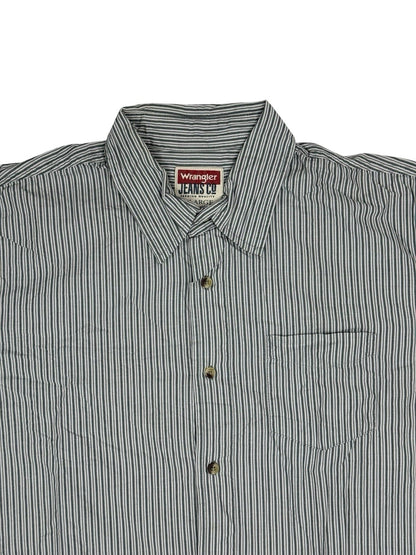 Wrangler Grey Striped Collared Cotton Shirt XL