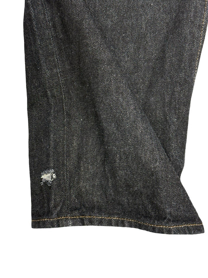 Levi's 501 Dark Blue Denim Grunge Jeans 36W 32L