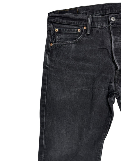 Levi's 501 Faded Black Straight Leg Denim Jeans 34W 26L