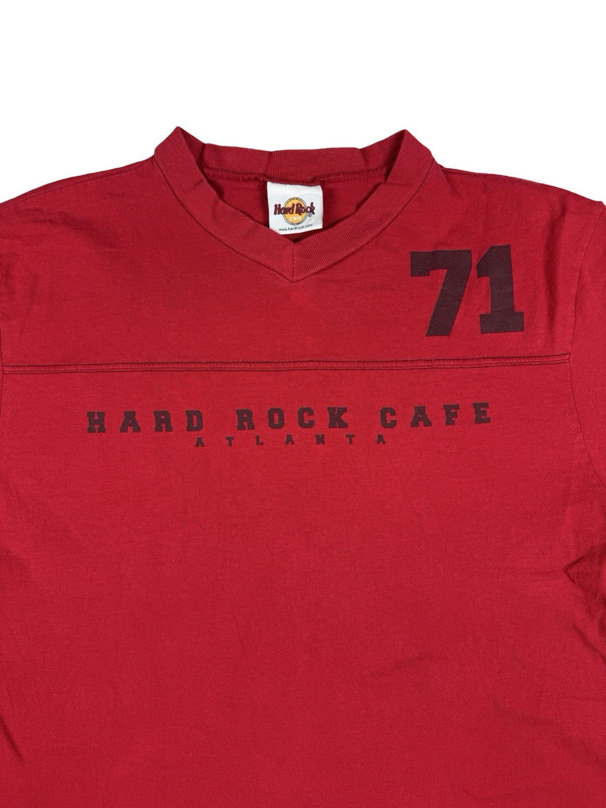 Hard Rock Cafe Red Atlanta V-Neck Top Medium