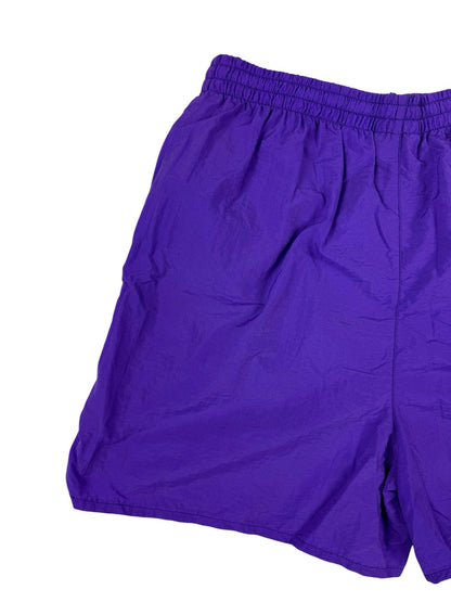 Olympic Exposure Retro Y2K Purple Nylon Exercise Sport Shorts Large