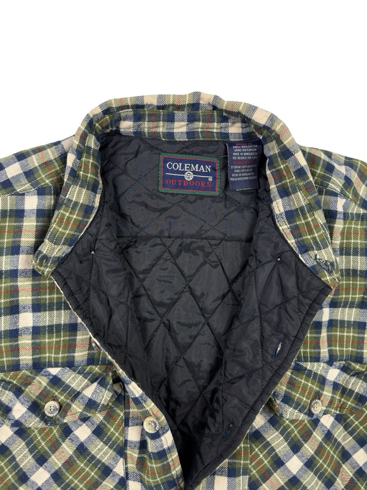 Coleman Outdoor Quilt Lined Plaid Shirt Jacket Lumberjack Grunge XL