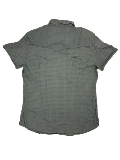 GUESS Green Embroidered One World Collared Shirt Large