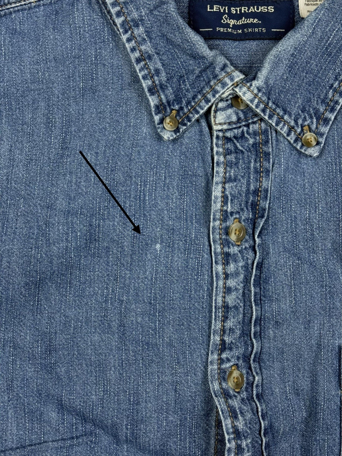 Levi's Signature Blue Denim Button Up Western Shirt XL