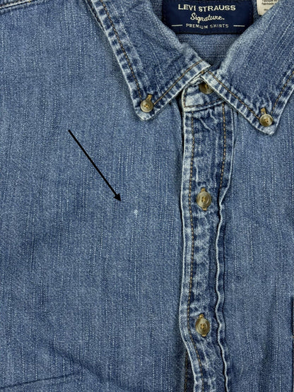 Levi's Signature Blue Denim Button Up Western Shirt XL