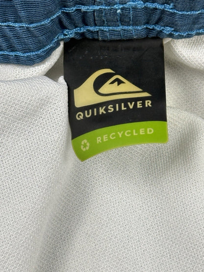 Quiksilver Retro Blue Patterned Polyester Lined Swim Trunks 36W