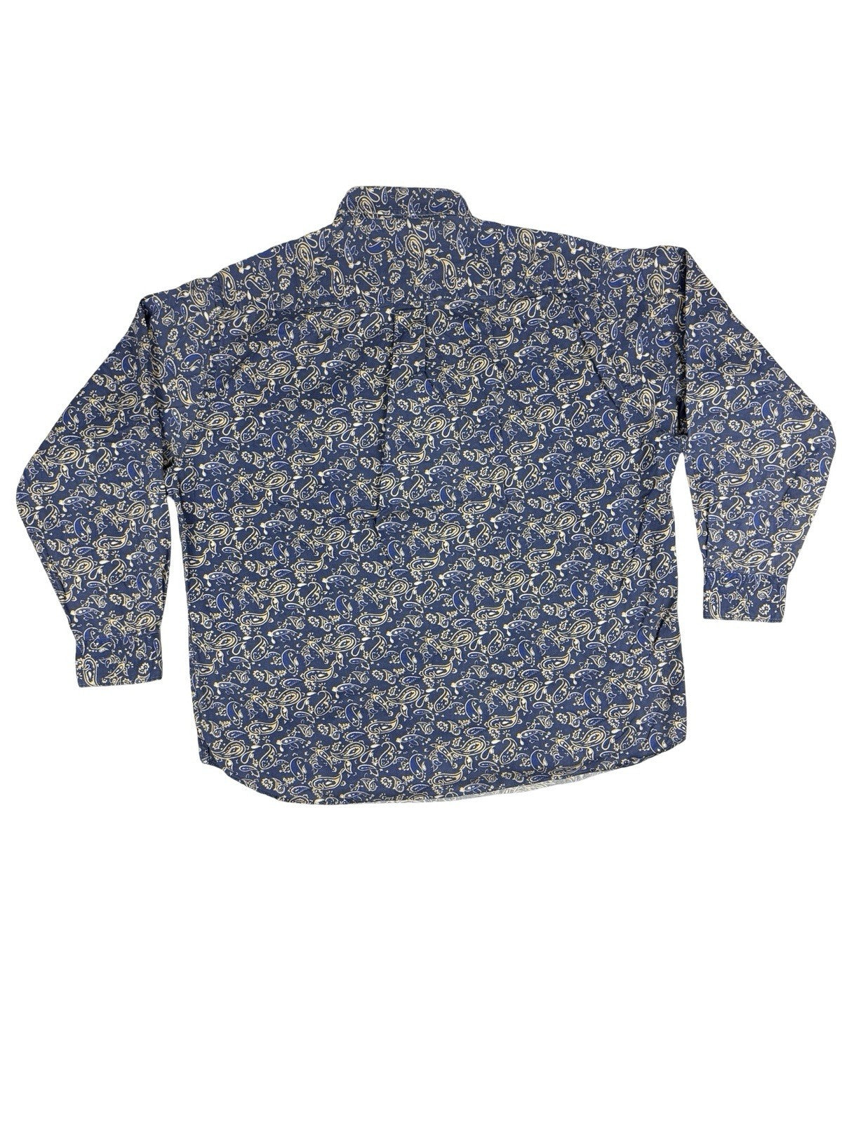 Club Room Retro Blue Cotton Paisley Shirt XL