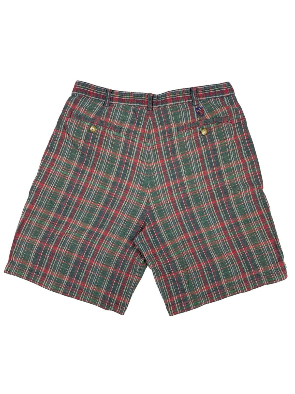 Bugle Boy Vintage Multi Plaid Cotton 90's Shorts 34W