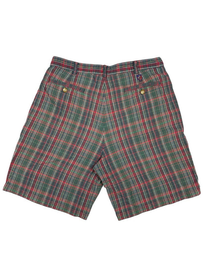 Bugle Boy Vintage Multi Plaid Cotton 90's Shorts 34W