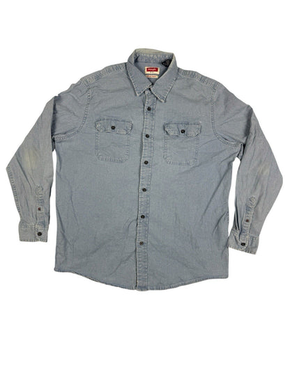 Wrangler Flex Comfort Blue Denim Western Shirt Large