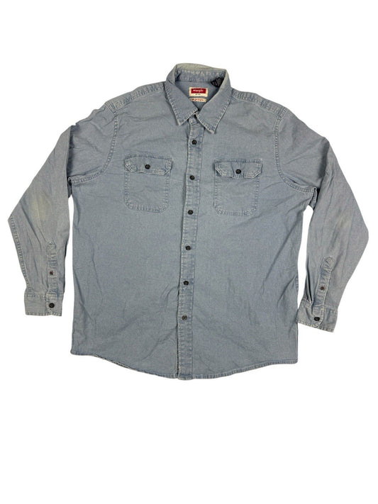Wrangler Flex Comfort Blue Denim Western Shirt Large