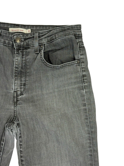 Levi's Grey 721 High Rise Skinny Denim Jeans 30W 35L