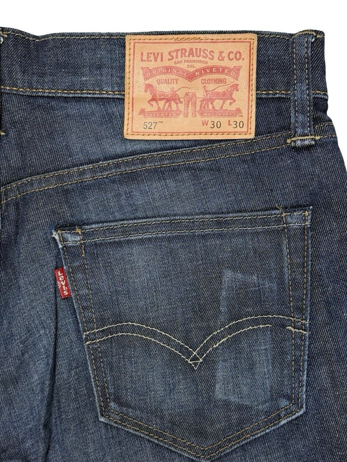 Levi's 527 Blue Slim Bootcut Denim Jeans 30W 30L