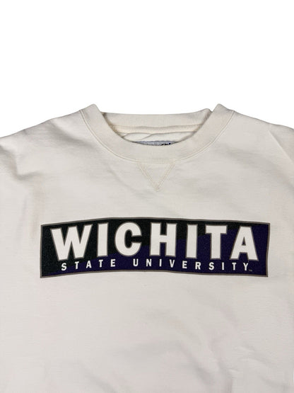 Gear for Sports Vtg 90s Cream Big Cotton Wichita State University Jumper Large