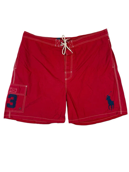 Polo Ralph Lauren Red Big Pony 3 Sport Swim Short Trunks 2XL