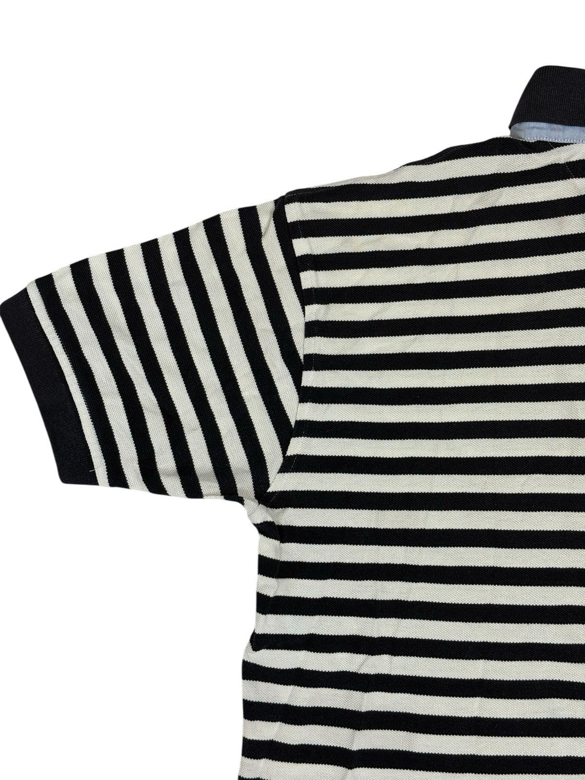 Tommy Hilfiger Blue Striped Cotton Polo Top Small