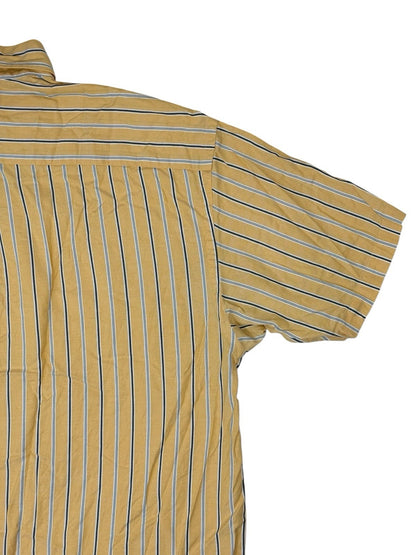 Nautica Retro Yellow Striped Cotton Collared Shirt 2XL