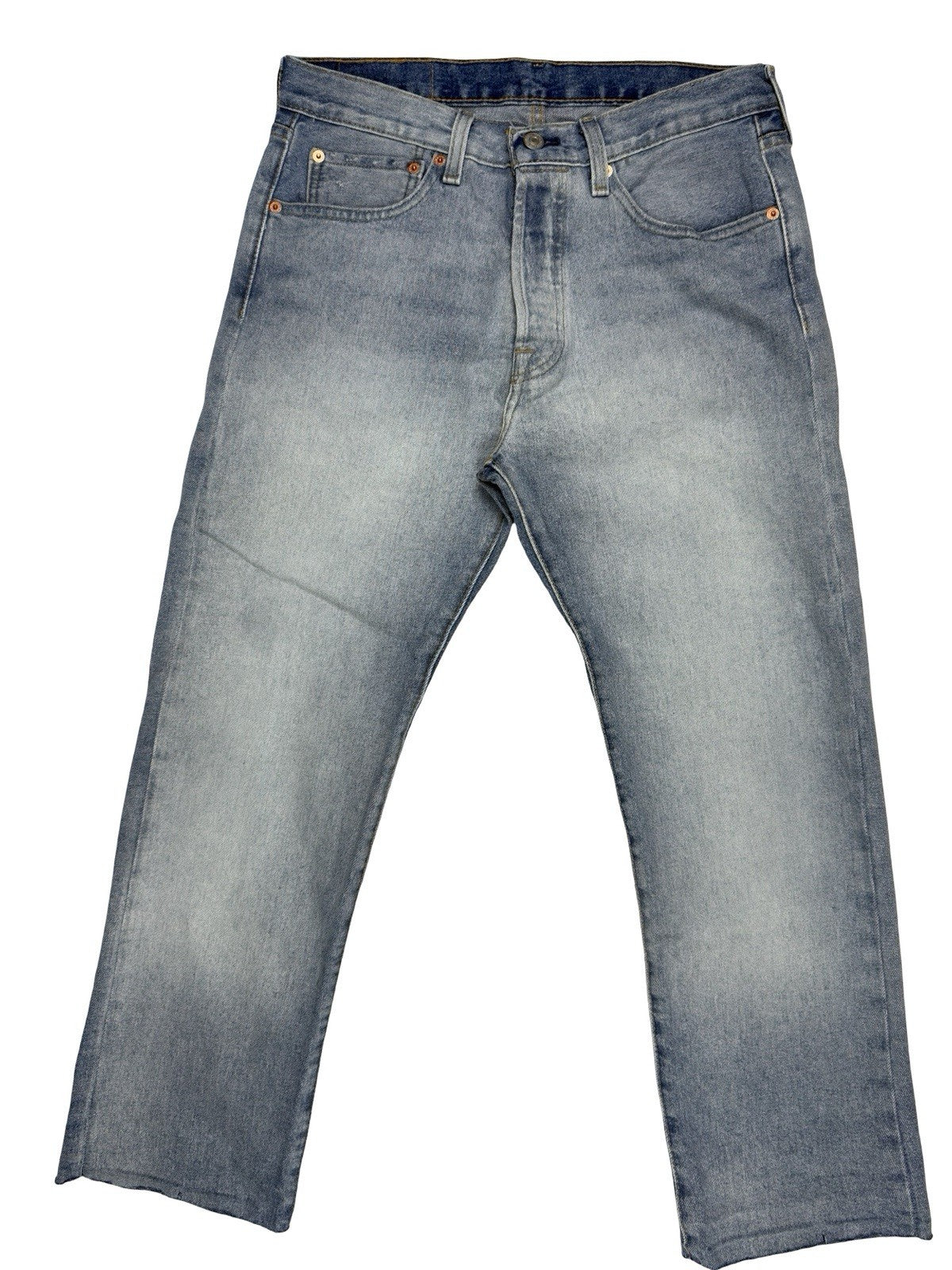 Levi's 501 Faded Blue Straight Leg Denim Jeans 31W 27L