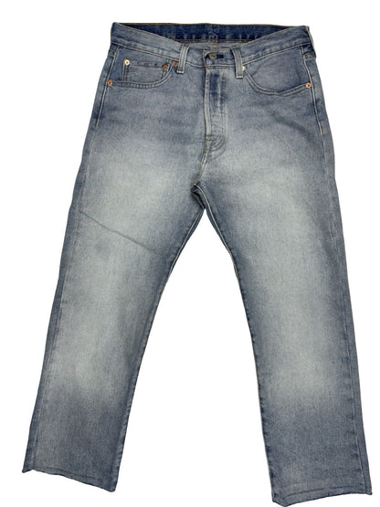 Levi's 501 Faded Blue Straight Leg Denim Jeans 31W 27L