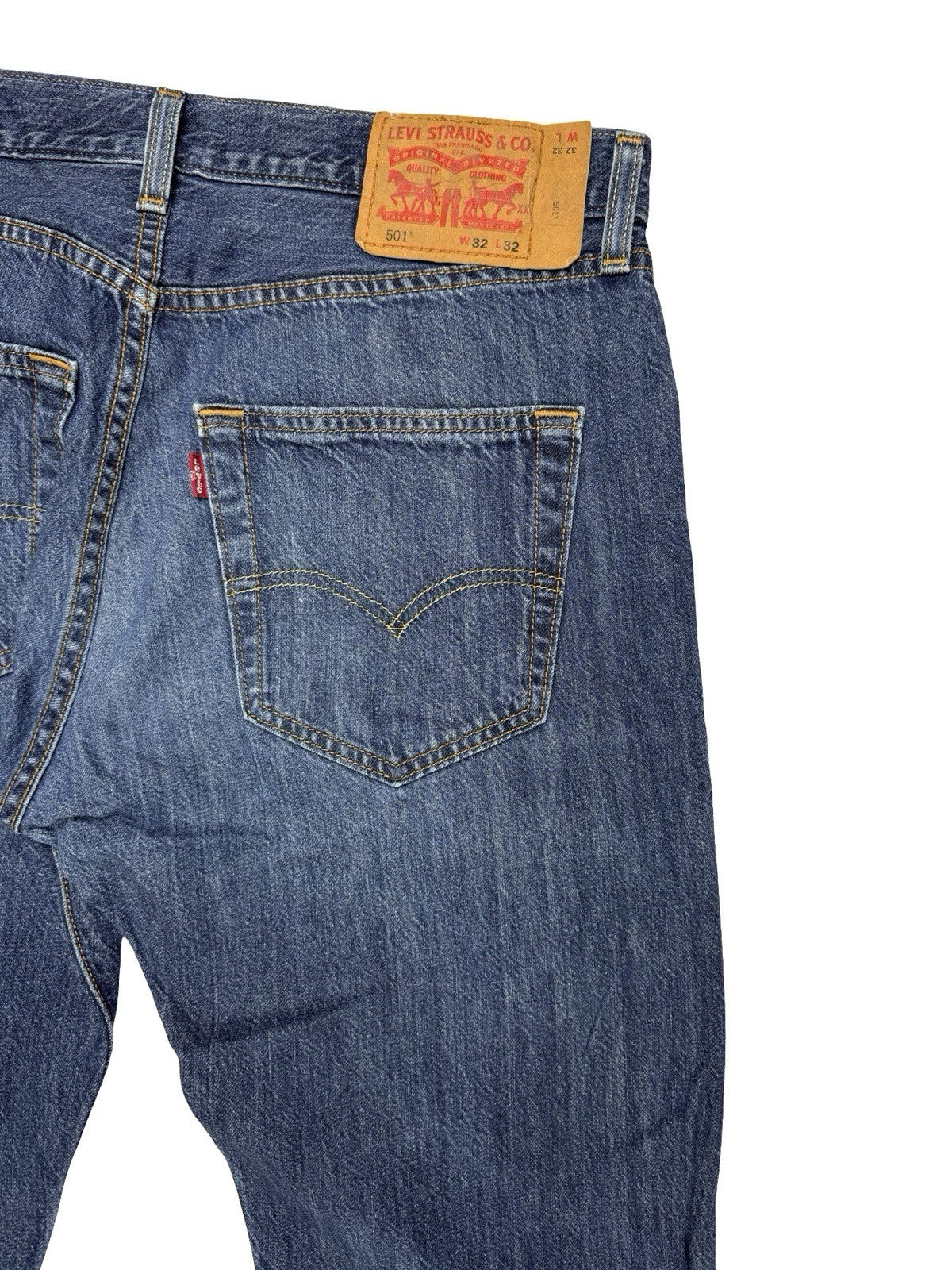 Levi's 501 Blue Straight Leg Denim Jeans 32W 32L