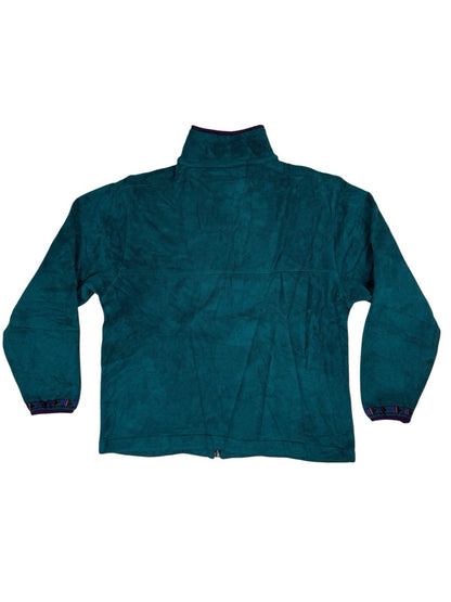 LL Bean Vintage Green Polartec Fleece Zip Jacket Medium