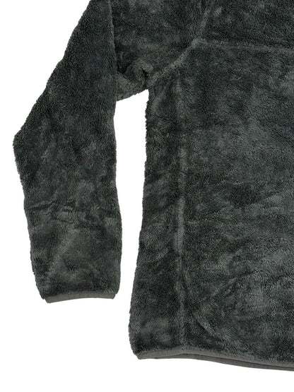 LL Bean Grey Hi-Pile Fleece Snap Jumper Medium