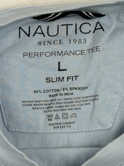Nautica Retro Blue Slim Fit Performance Top Large