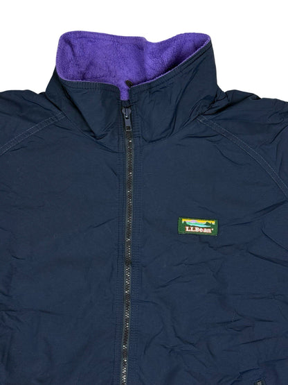 LL Bean Blue Vintage Warm Up Zip Jacket XL