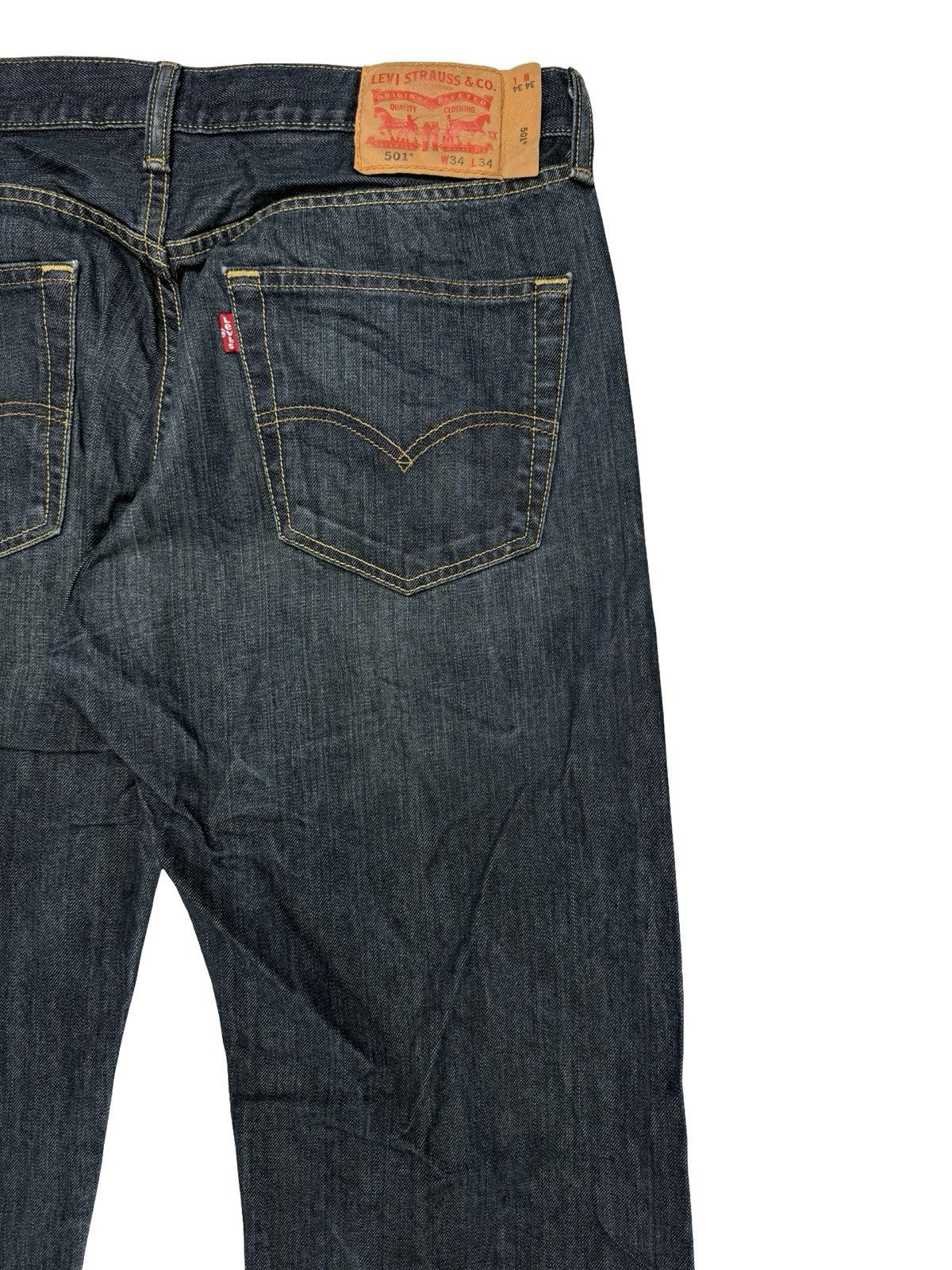 Levi's 501 Dark Blue Straight Leg Denim Jeans 34W 34L