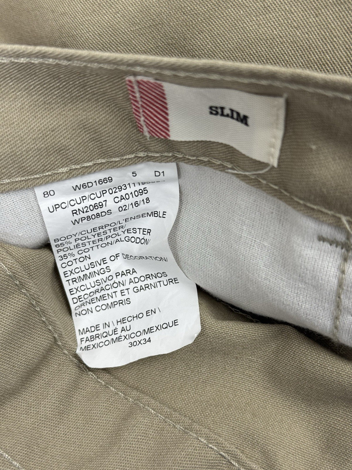 Dickies Beige Slim Fit Trousers 30W 34L