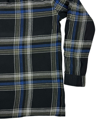 Barbour Black Plaid Check Cotton Button Up Shirt XL