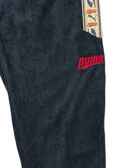 Puma Vintage Blue Velour Tracksuit Bottoms Medium