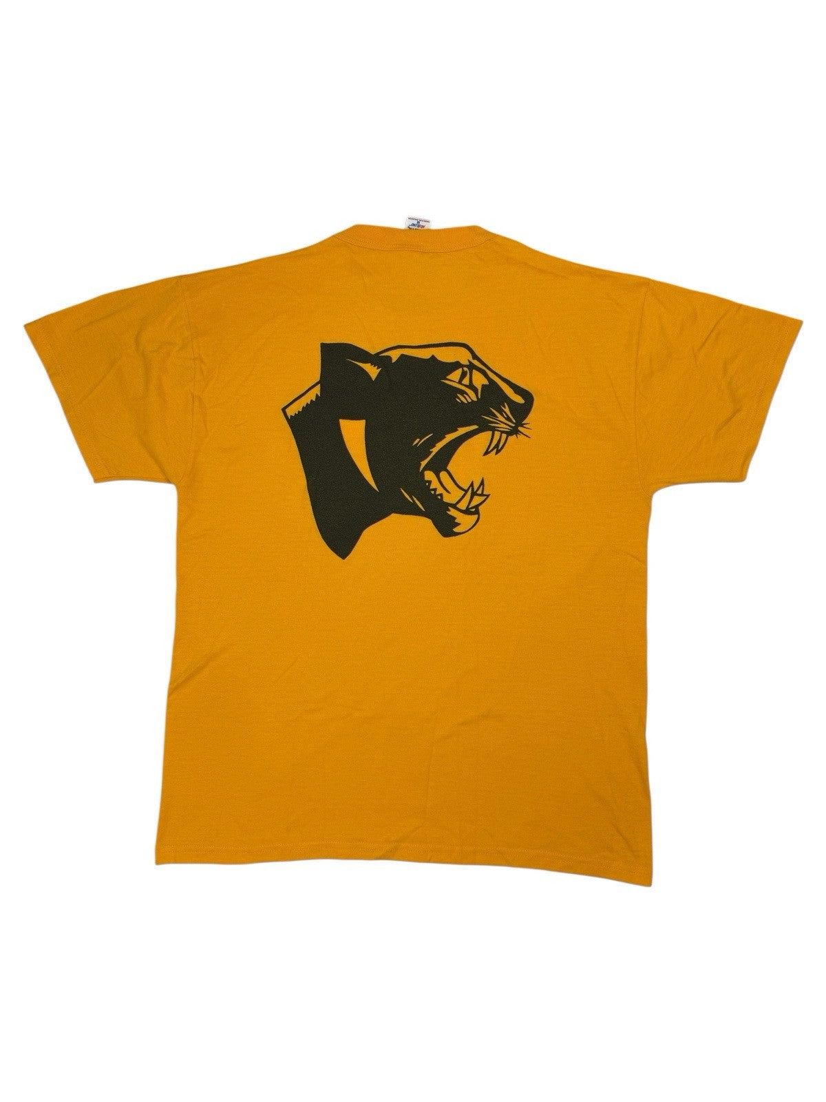 Panther Football Retro Yellow American Sports Cotton Blend Printed Top Medium