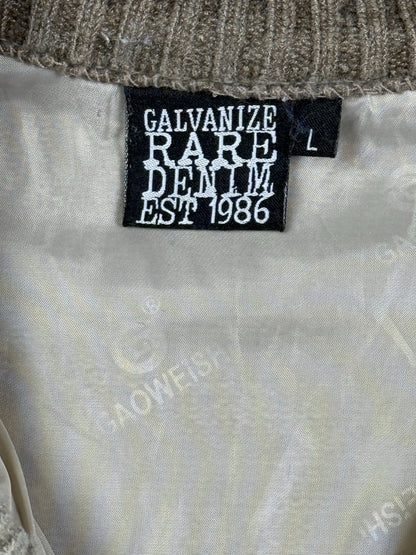 Galvanize Brown Beige Knit Zip Jumper Jacket Large