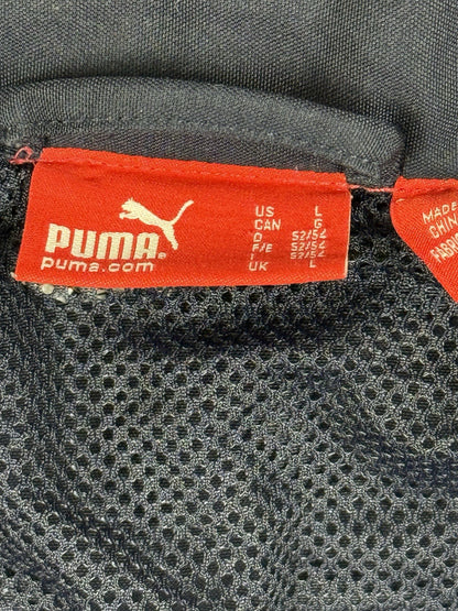 Puma Blue Retro Mesh Lined Y2K Zip Track Jacket Large