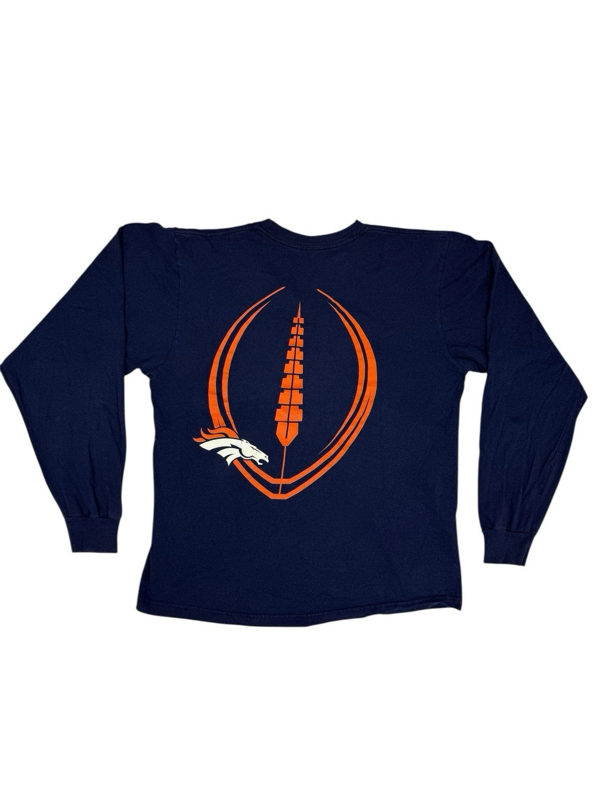 Reebok NFL Denver Broncos Blue Retro Long Sleeve Top Medium