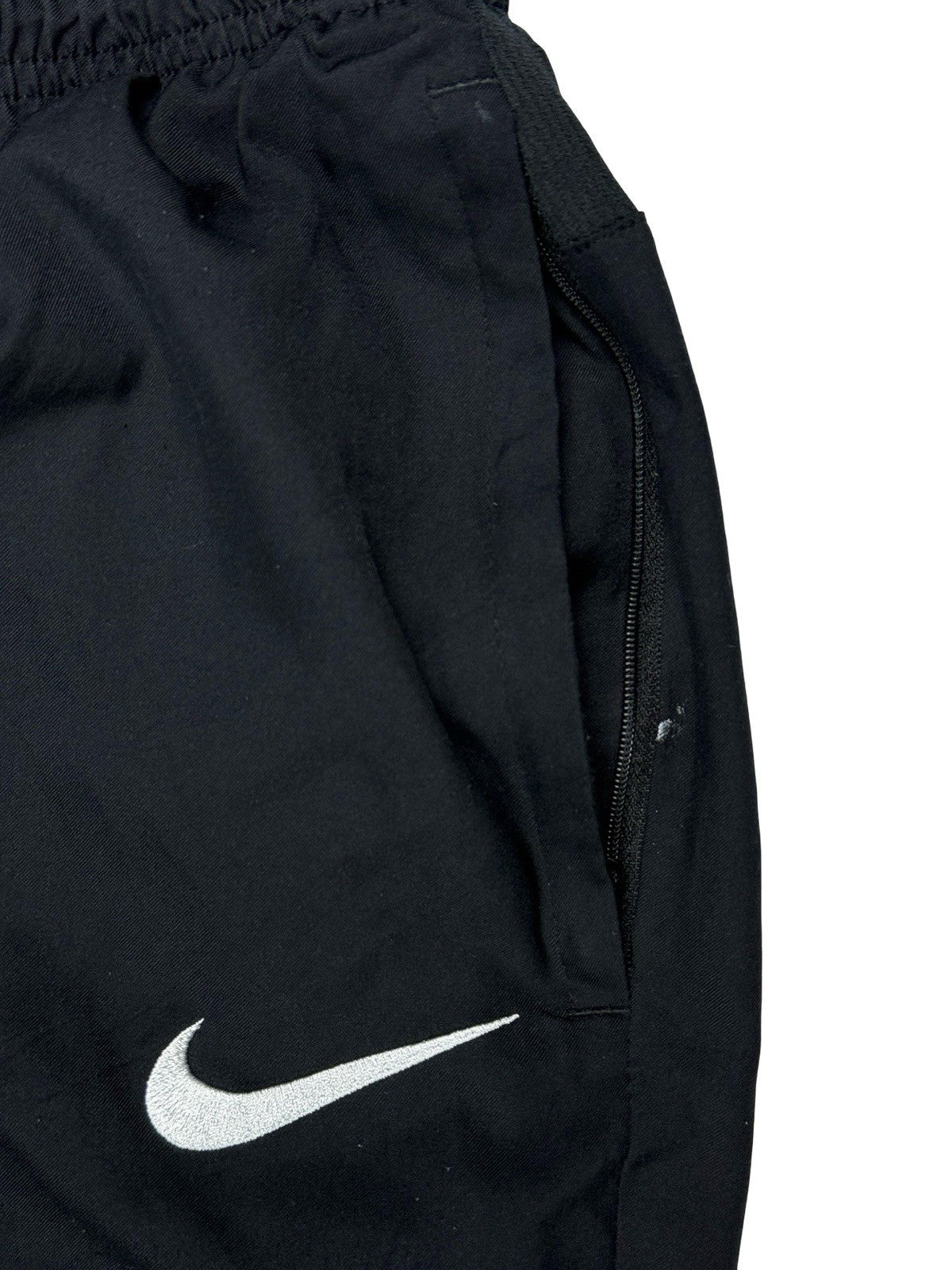 Nike Black Polyester Active Zipped Track Pant Bottoms Medium