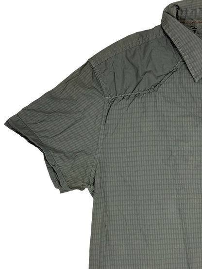 GUESS Green Embroidered One World Collared Shirt Large