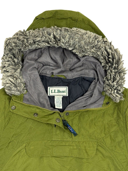 LL Bean Green Vintage Hooded Pullover Jacket Small